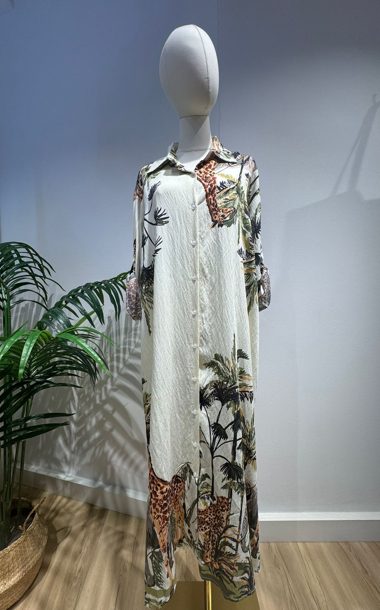 Vestido camisero jirafa