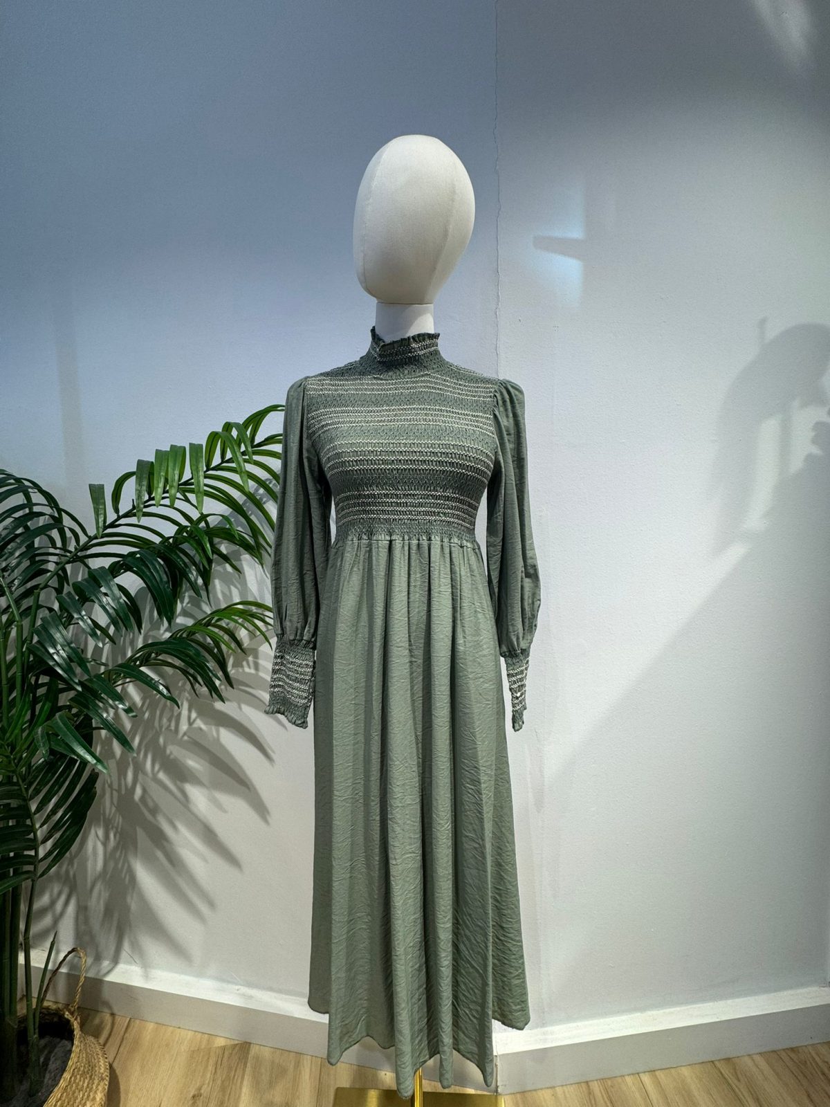 Vestido nido abeja verde