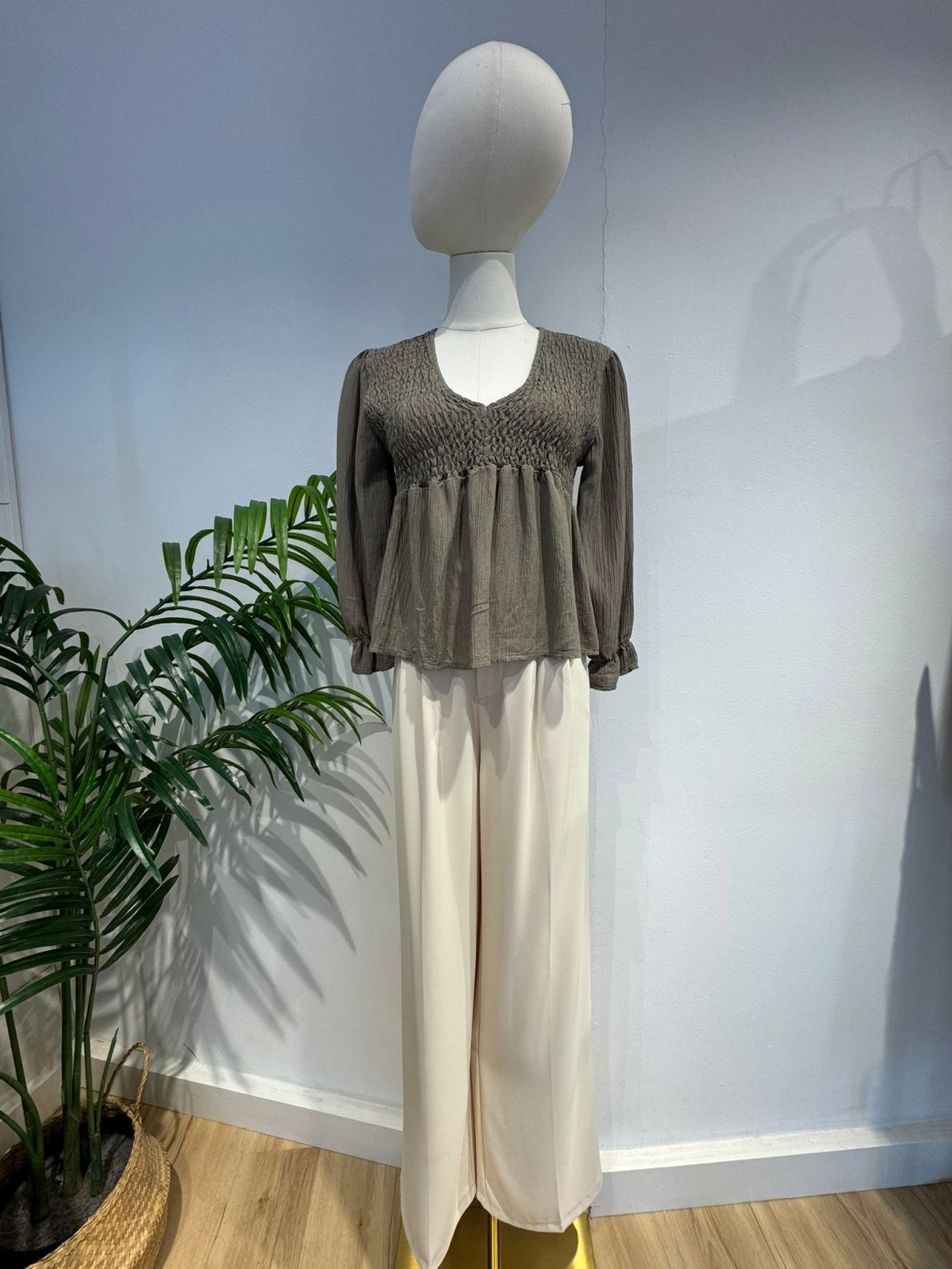 Blusa frunce verde