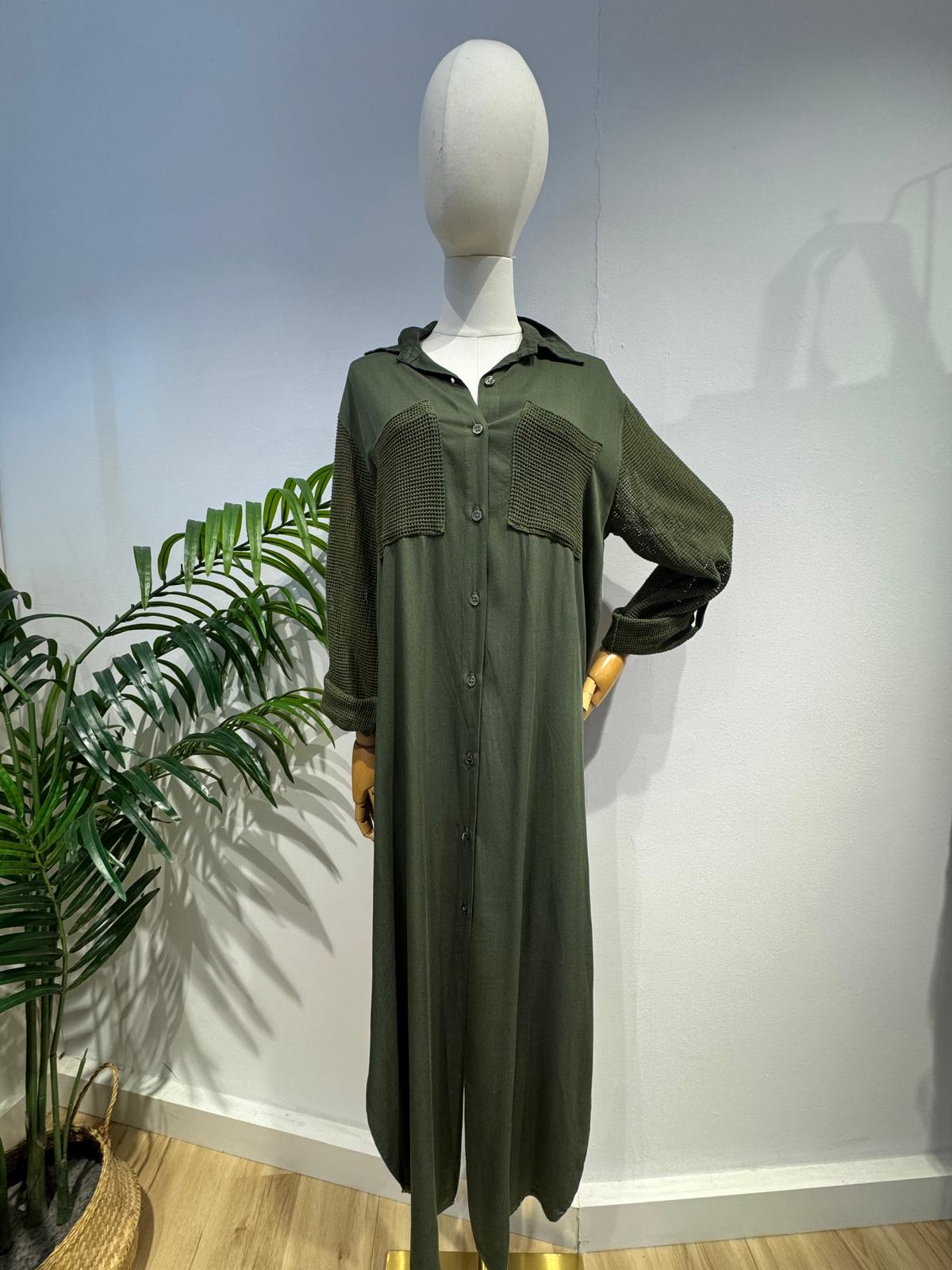 Vestido camisero verde