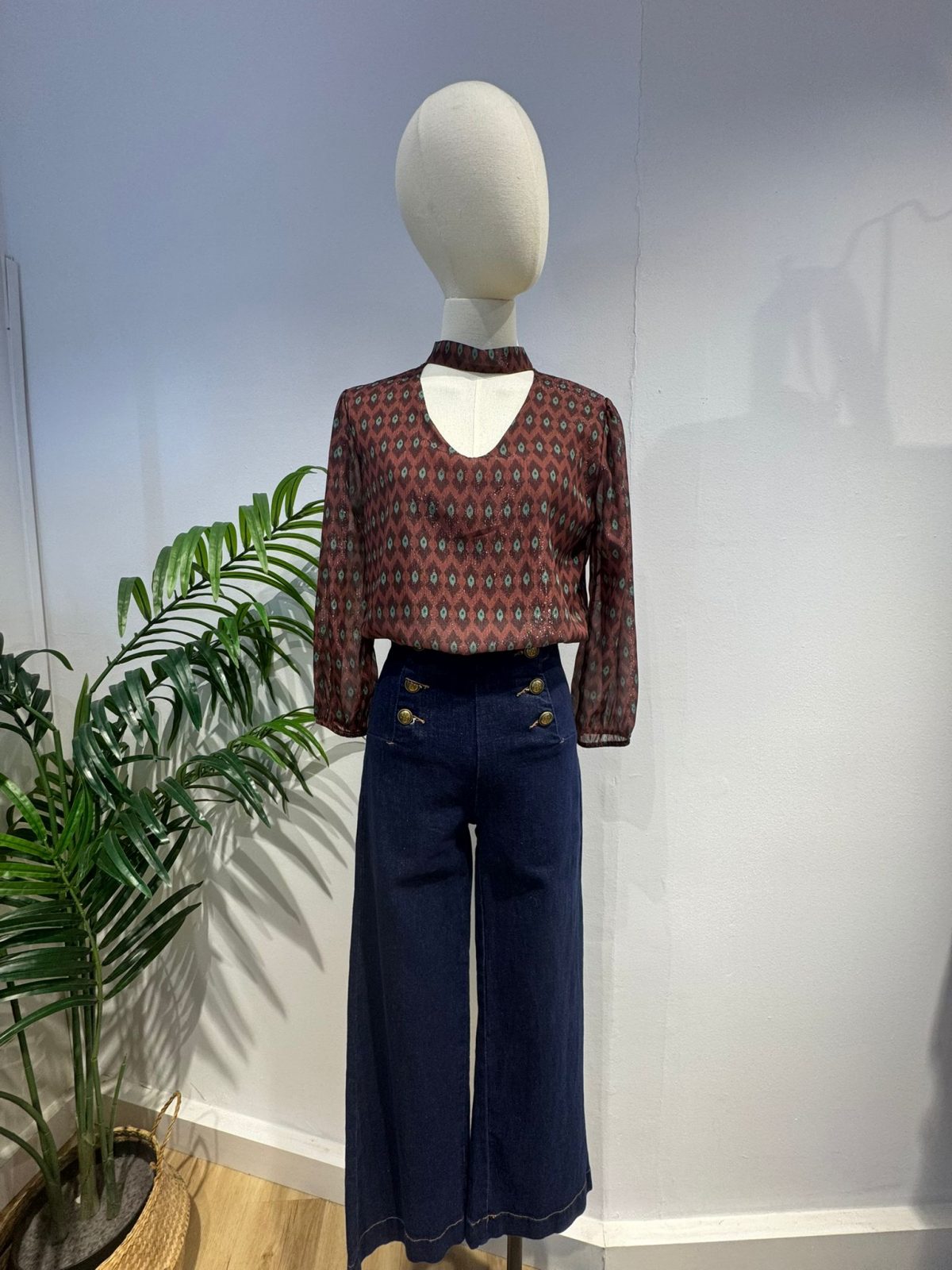 Blusa gasa estampada