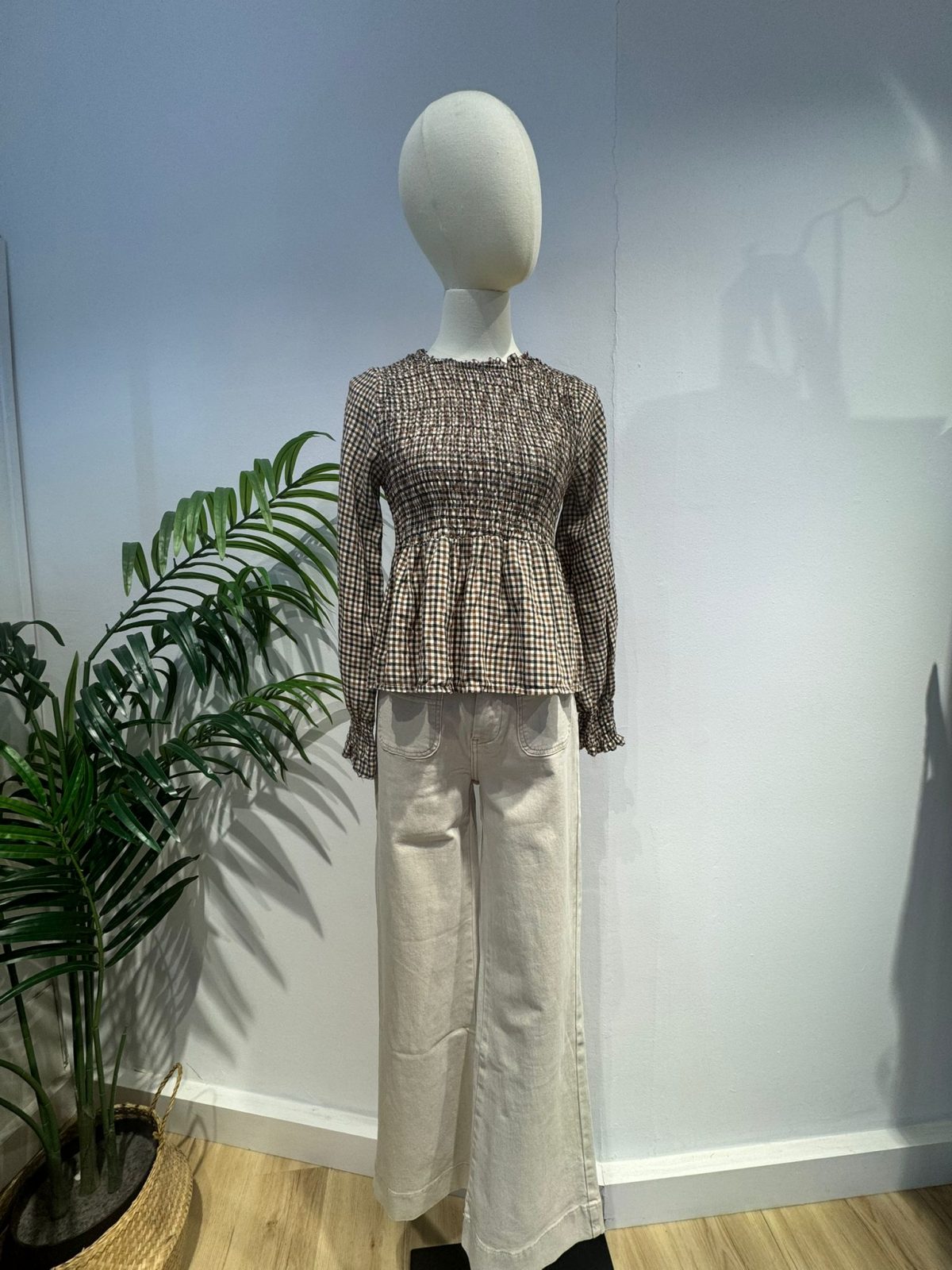 Blusa vichy marrón