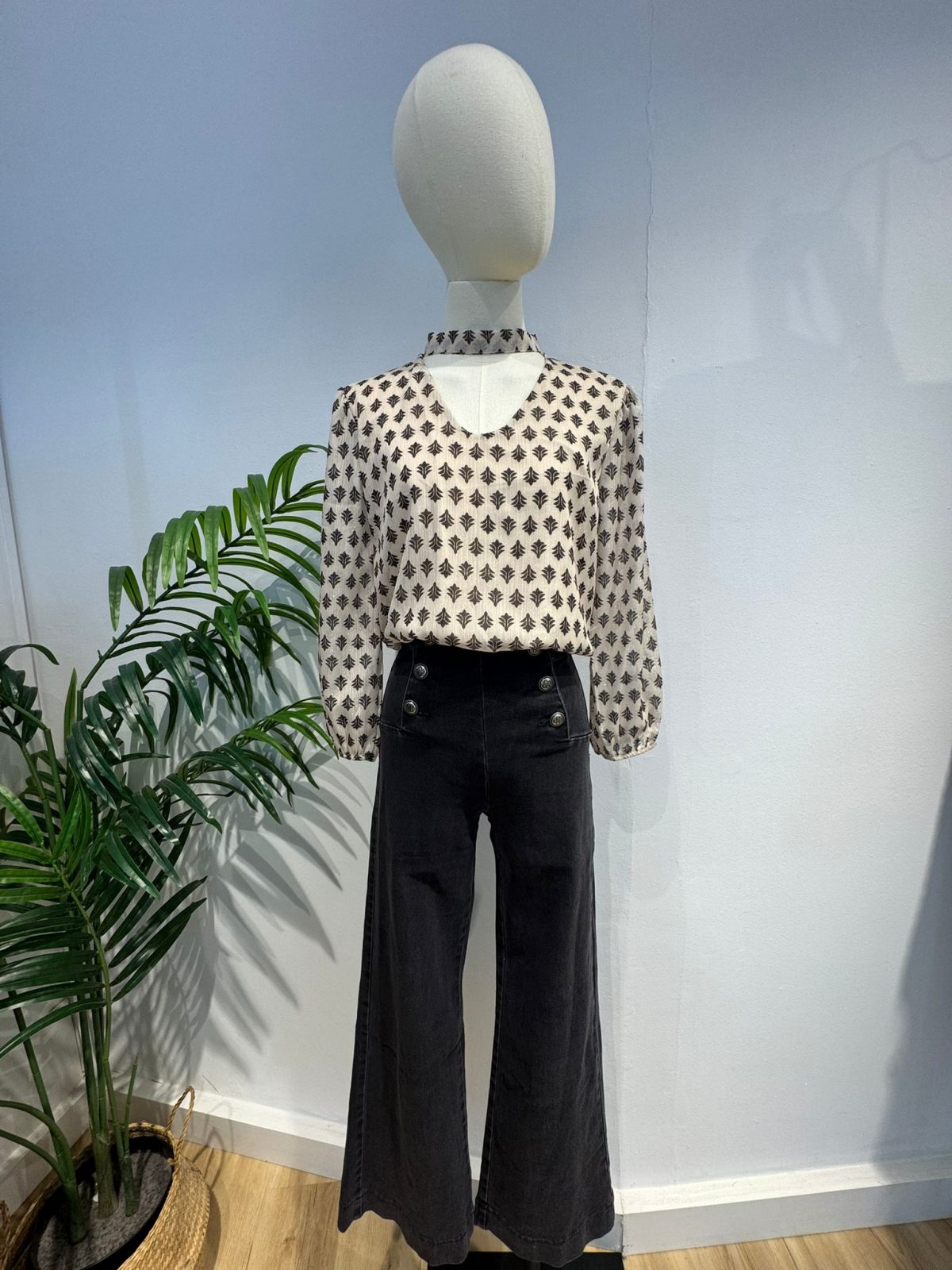 Blusa gasa estampada crudo