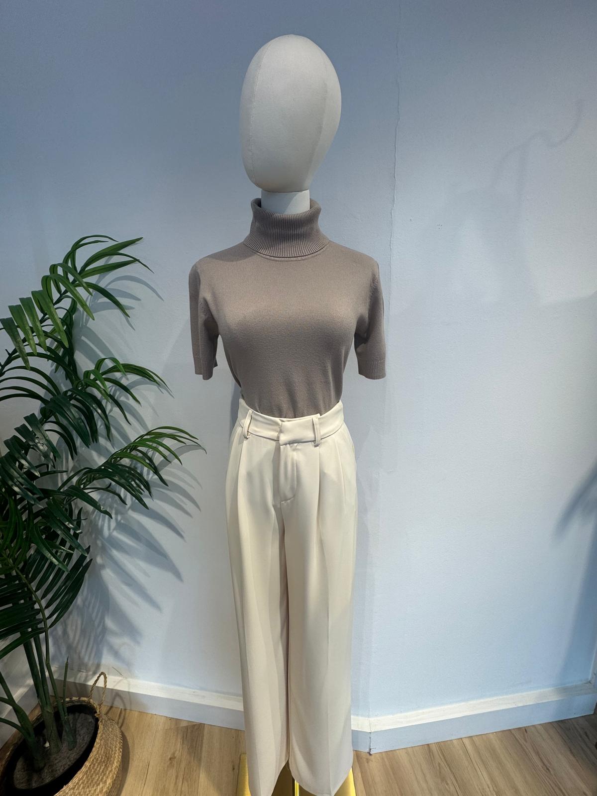 Jersey cuello alto topo