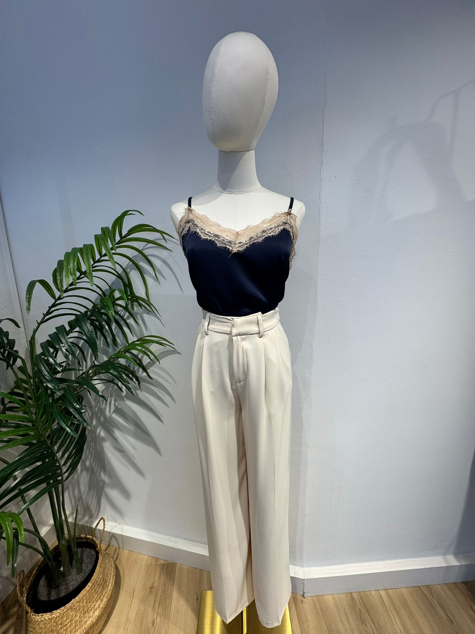 Top lencero azul marino