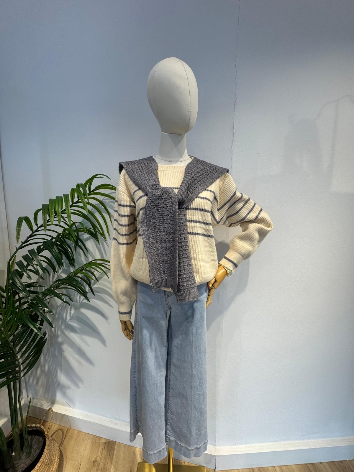 Jersey marinero gris