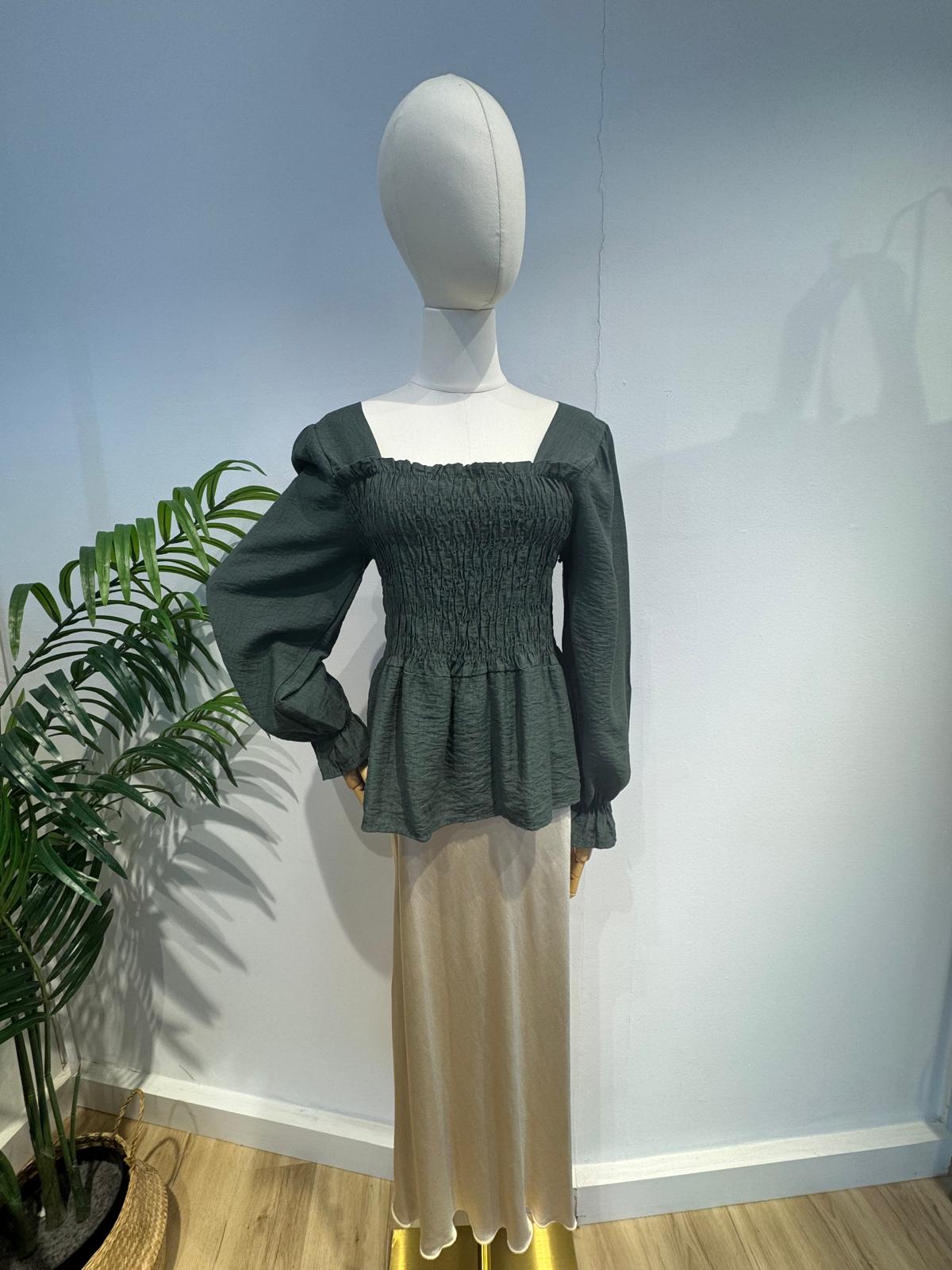 Blusa nido abeja verde