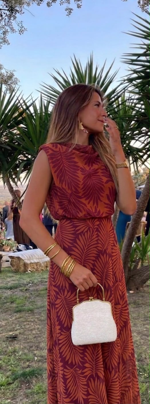 conjunto Palma rosa y naranja