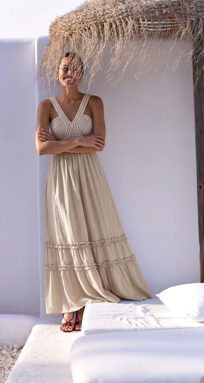 Vestido Grecia Beige
